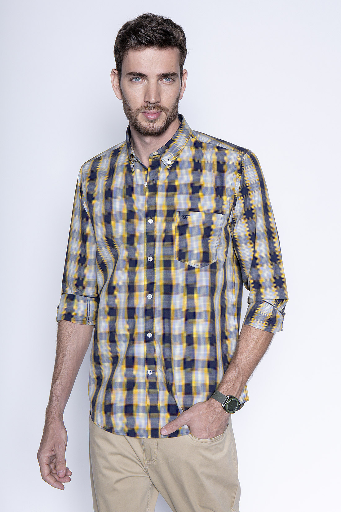 CAMISA CUADRO CHICAGO F MUSTARD - 1