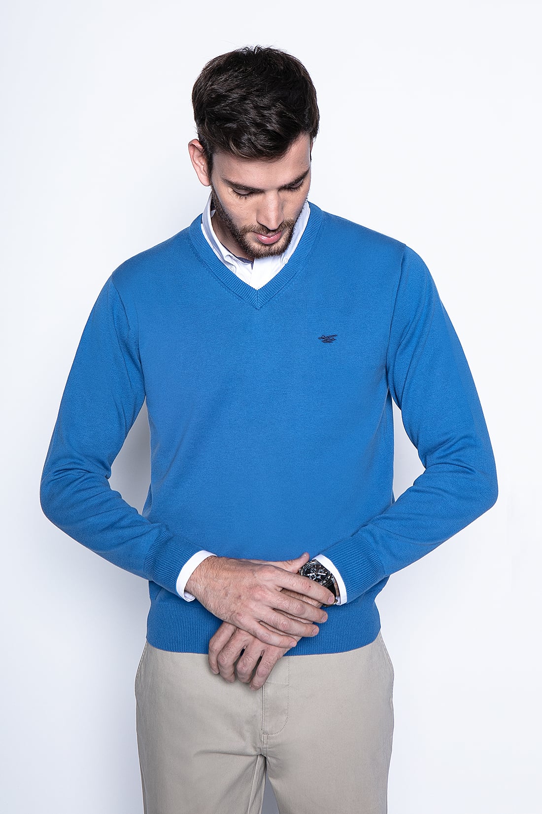 SWEATER SMART CASUAL L/S OCEAN - 1