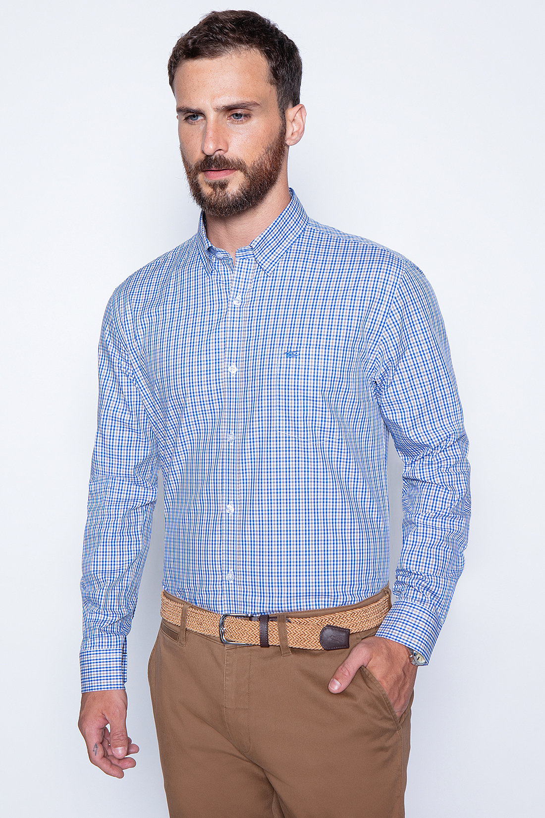 CAMISA CUADRO DUBLIN SM SAND - 1