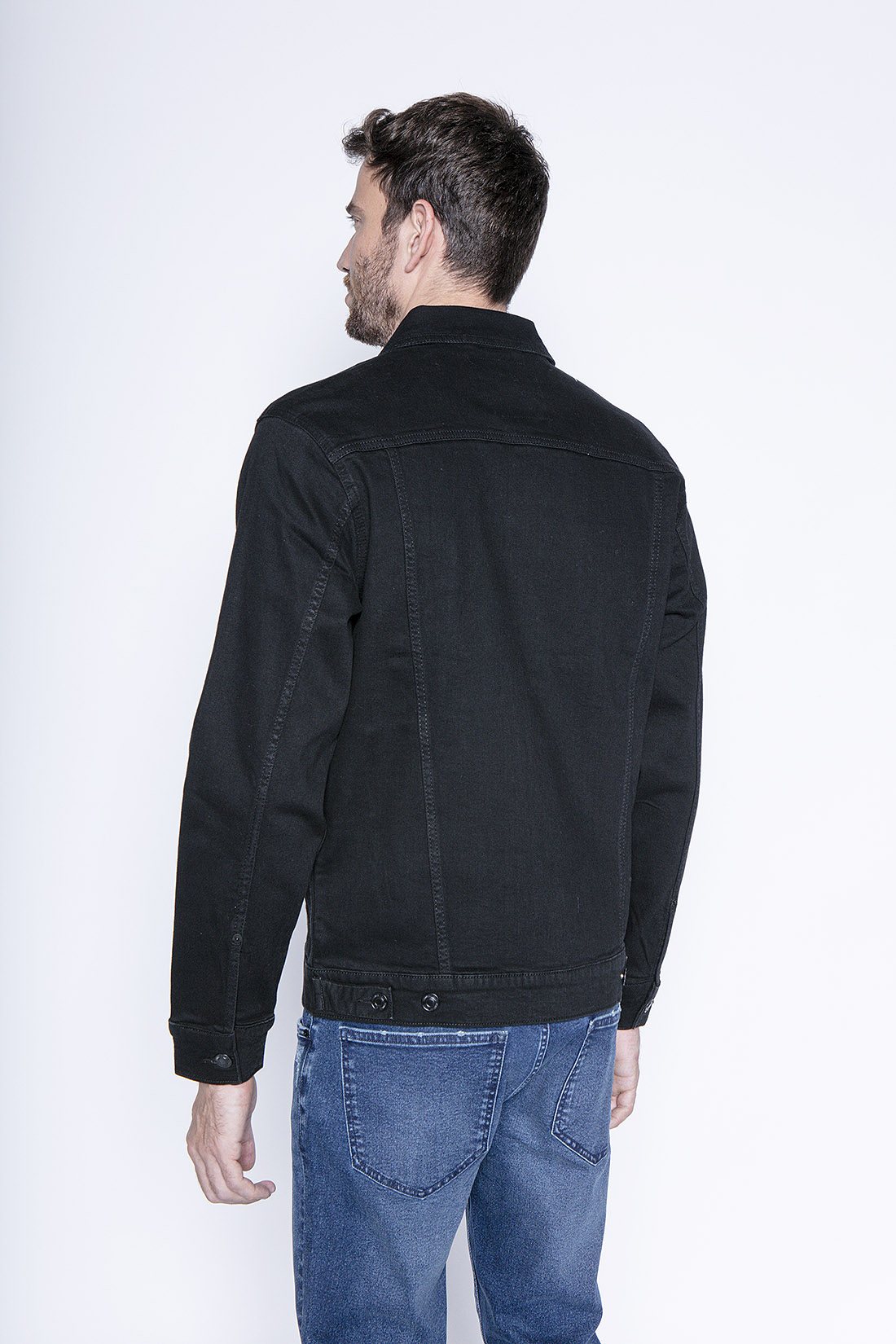 JACKET DENIM BÁSICA FJ BLACK - 2