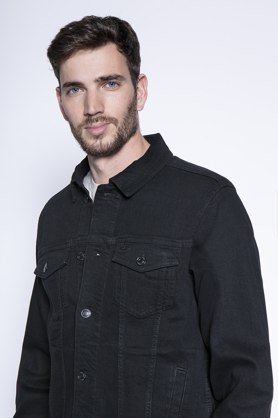 JACKET DENIM BÁSICA FJ BLACK - 3