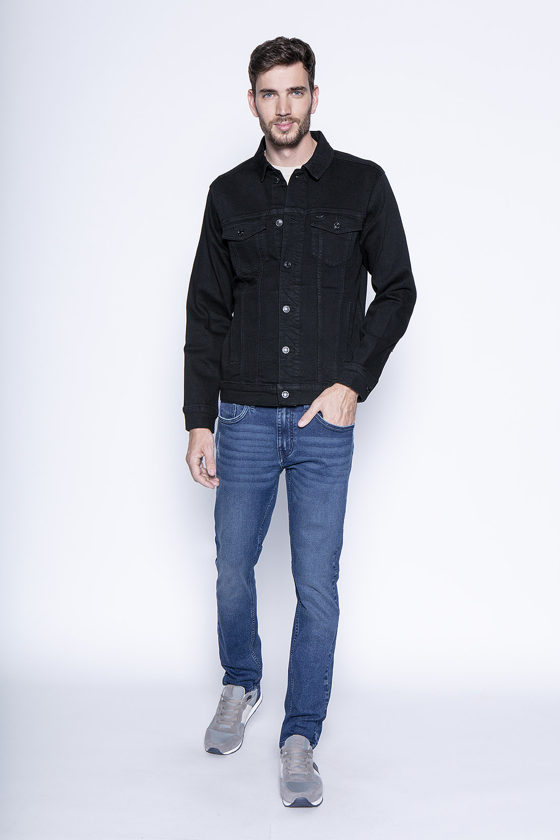 JACKET DENIM BÁSICA FJ BLACK - 4