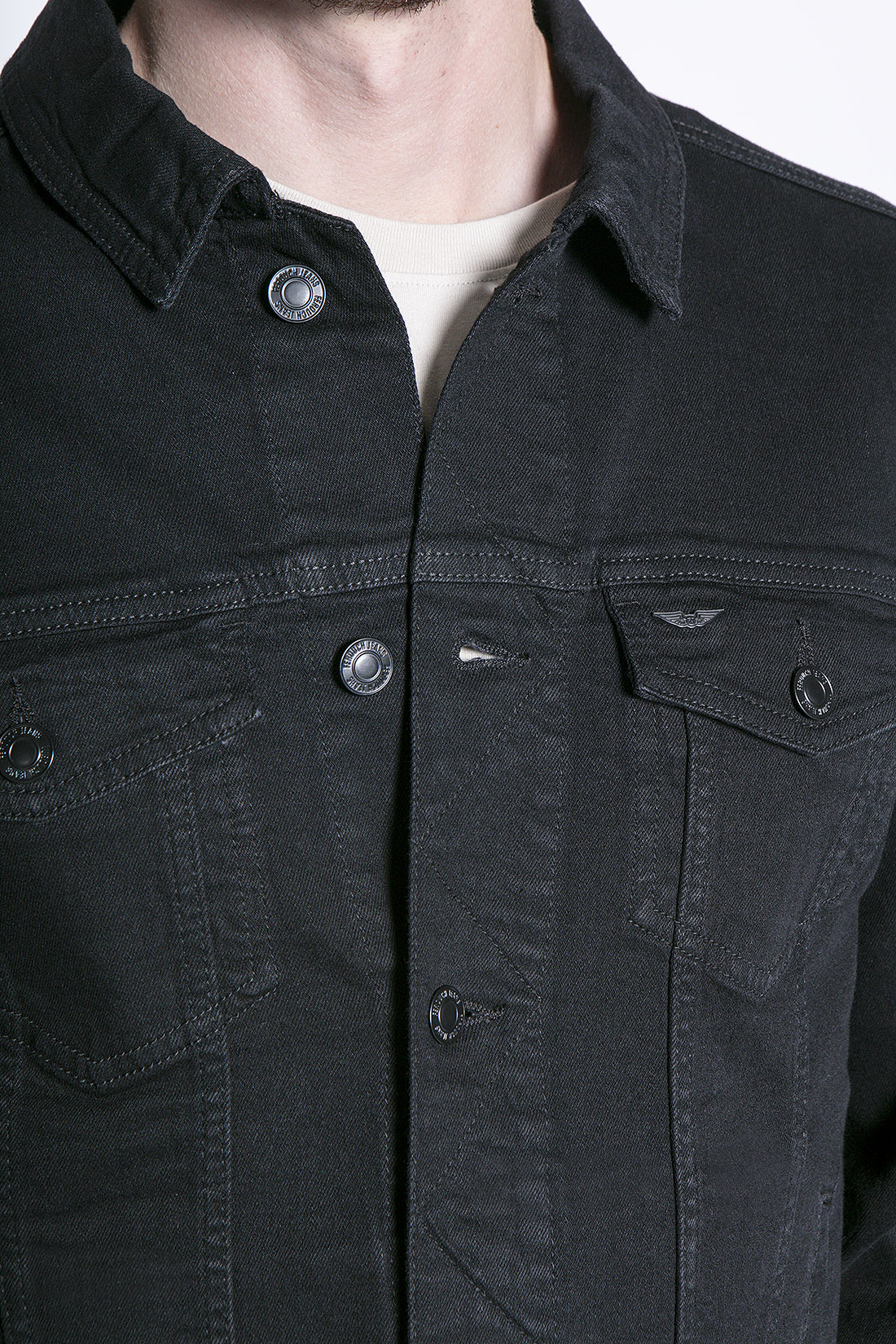 JACKET DENIM BÁSICA FJ BLACK - 5