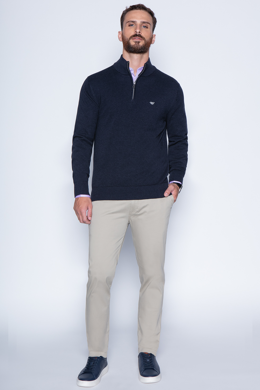 SWEATER LONDON SMART CASUAL L/S NAVY - 4