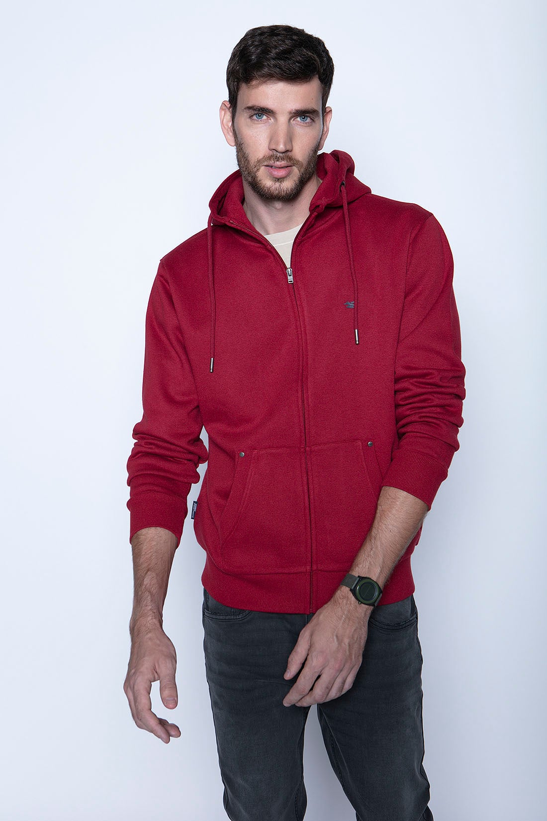POLERÓN BÁSICO FULL ZIPPER BURGUNDY - 1