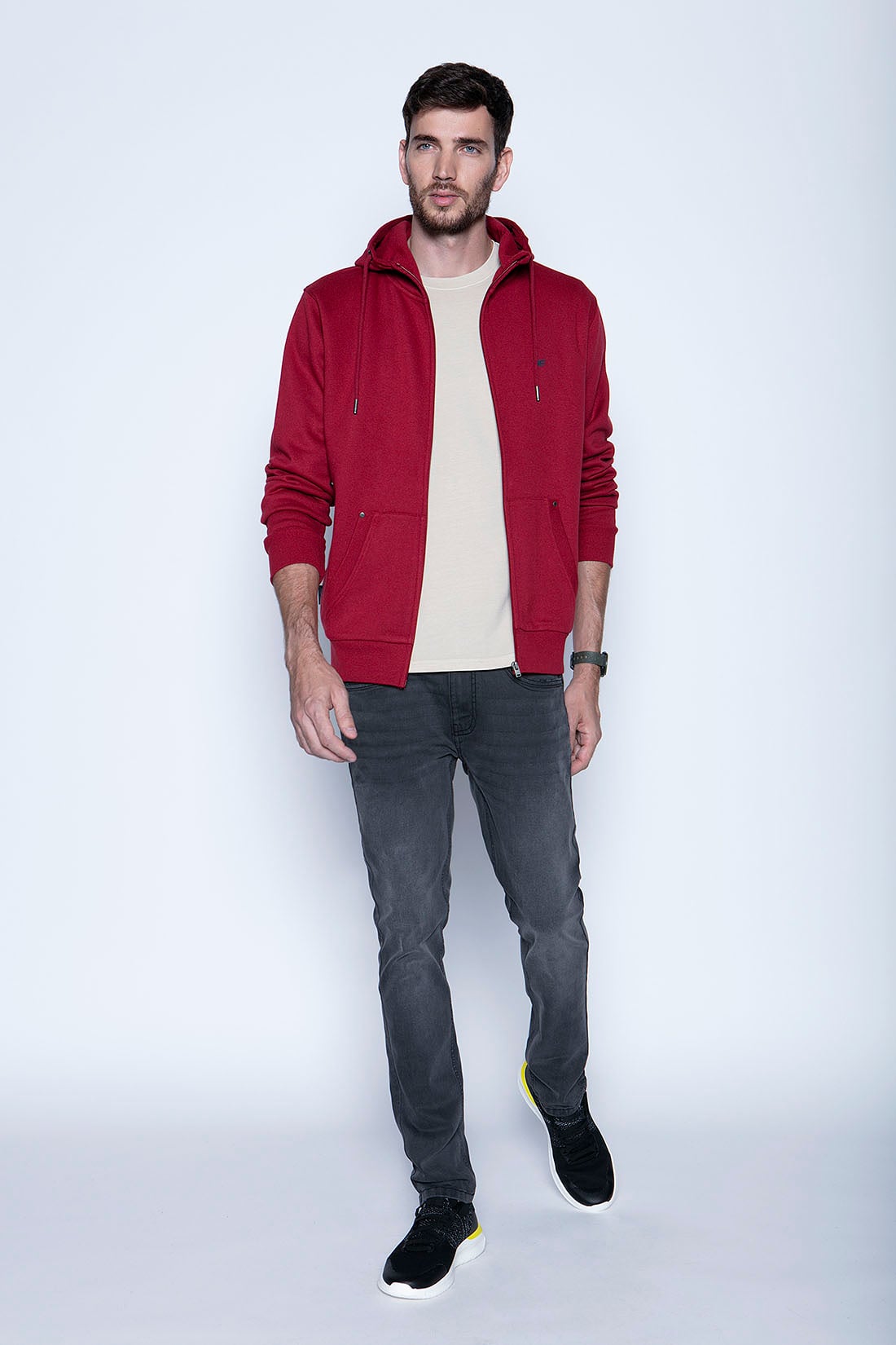 POLERÓN BÁSICO FULL ZIPPER BURGUNDY - 4
