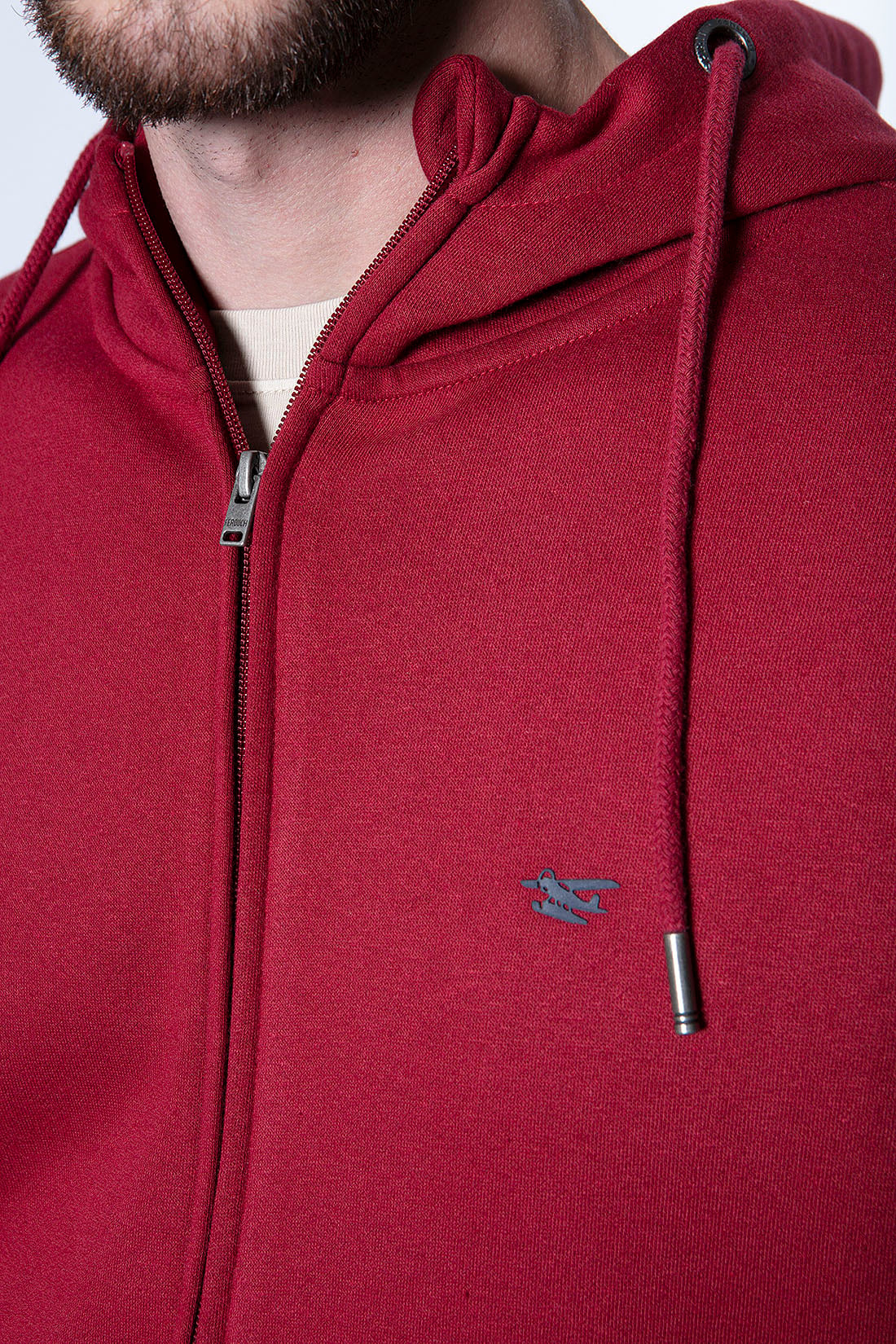 POLERÓN BÁSICO FULL ZIPPER BURGUNDY - 5