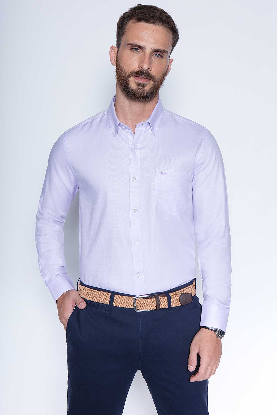 CAMISA SMART CASUAL BOSTON PURPLE - 1