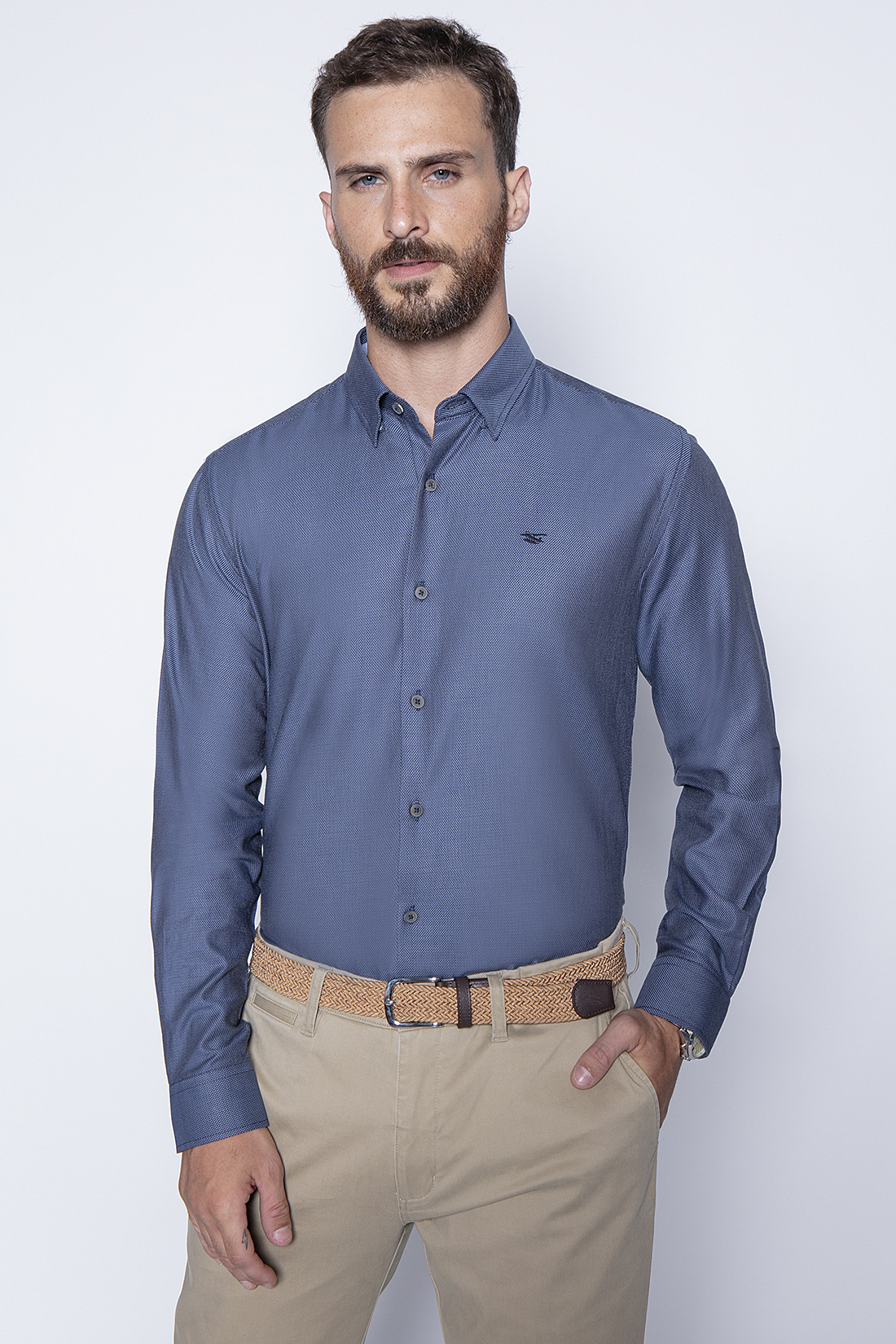 CAMISA SMART CASUAL FONTANA NAVY - 1