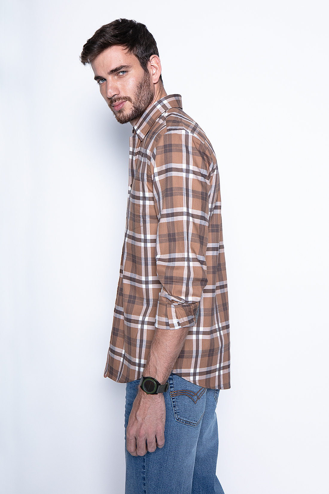 CAMISA CHECKERED DENVER F CAMEL - 1