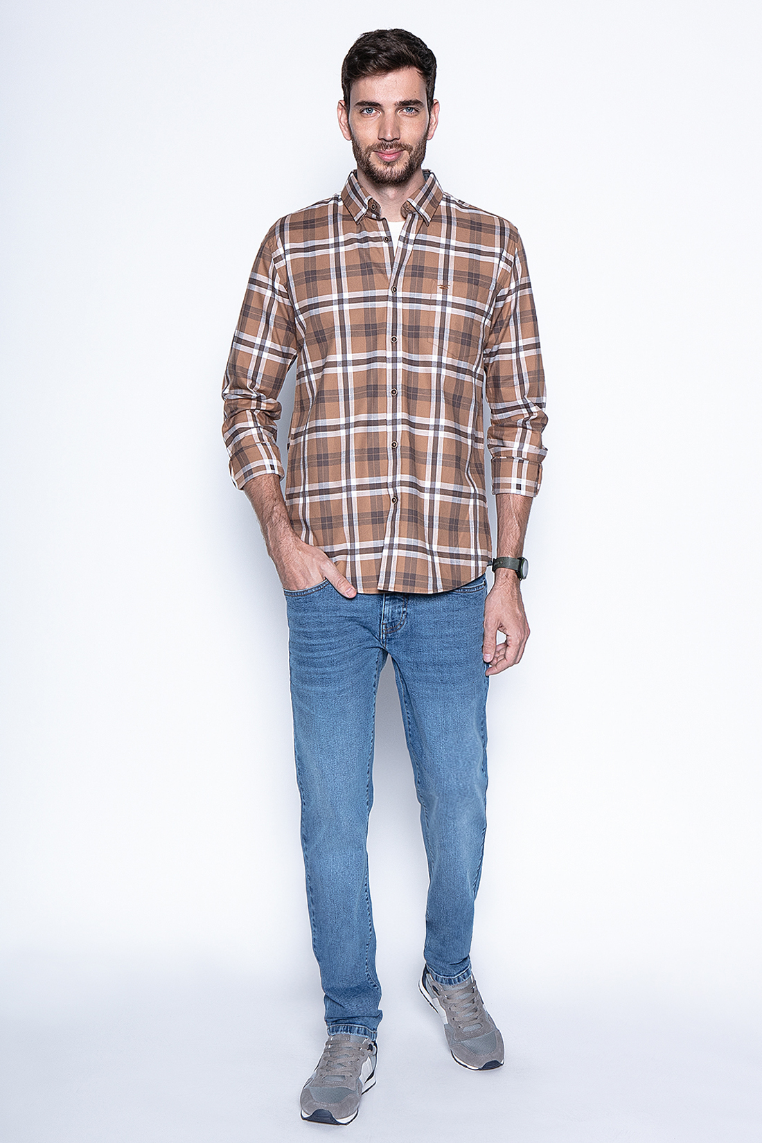CAMISA CHECKERED DENVER F CAMEL - 4