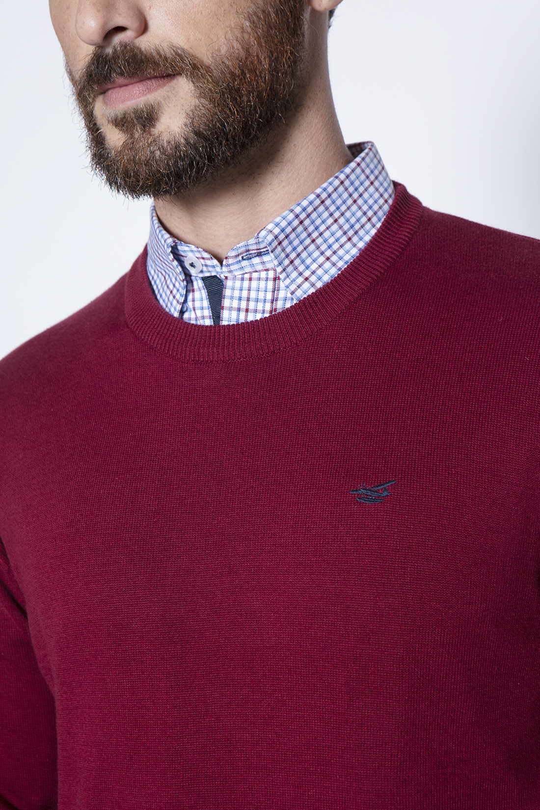 SWEATER ROUND NECK PARIS BURGUNDY - 5