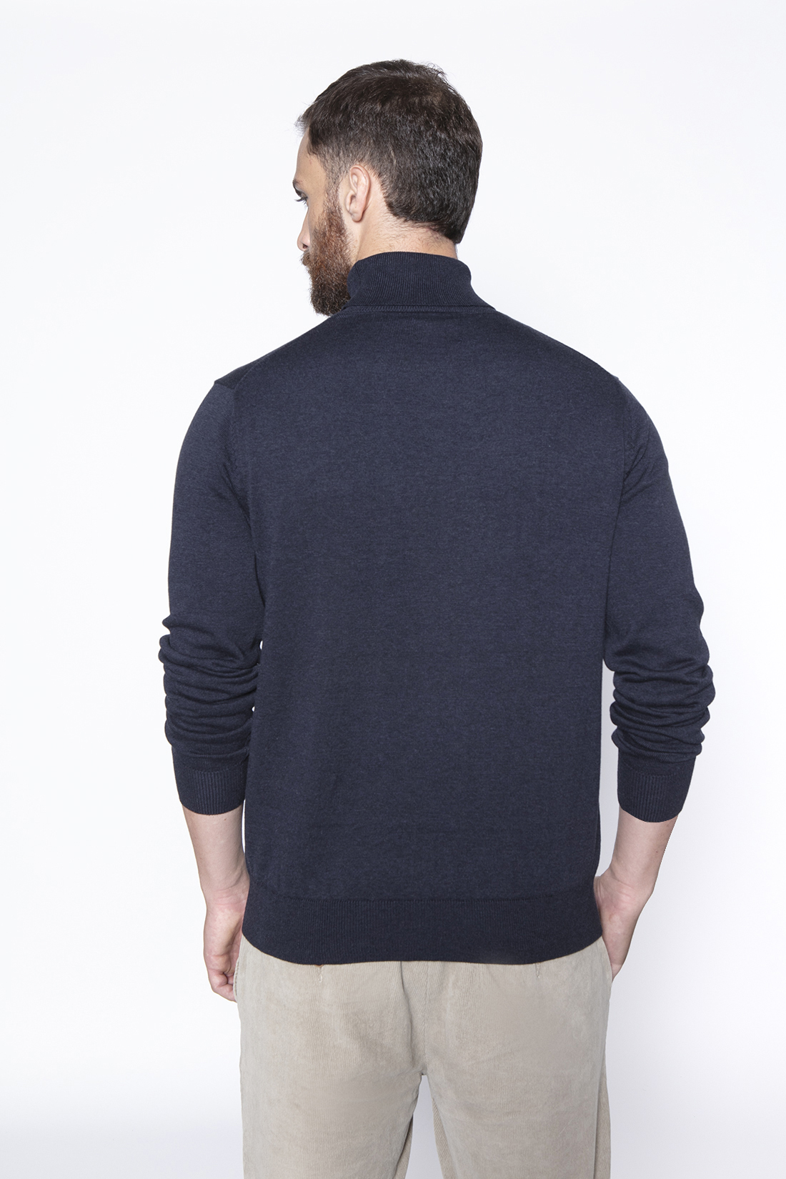 SWEATER SMART CASUAL TURTLE NECK NAVY - 2
