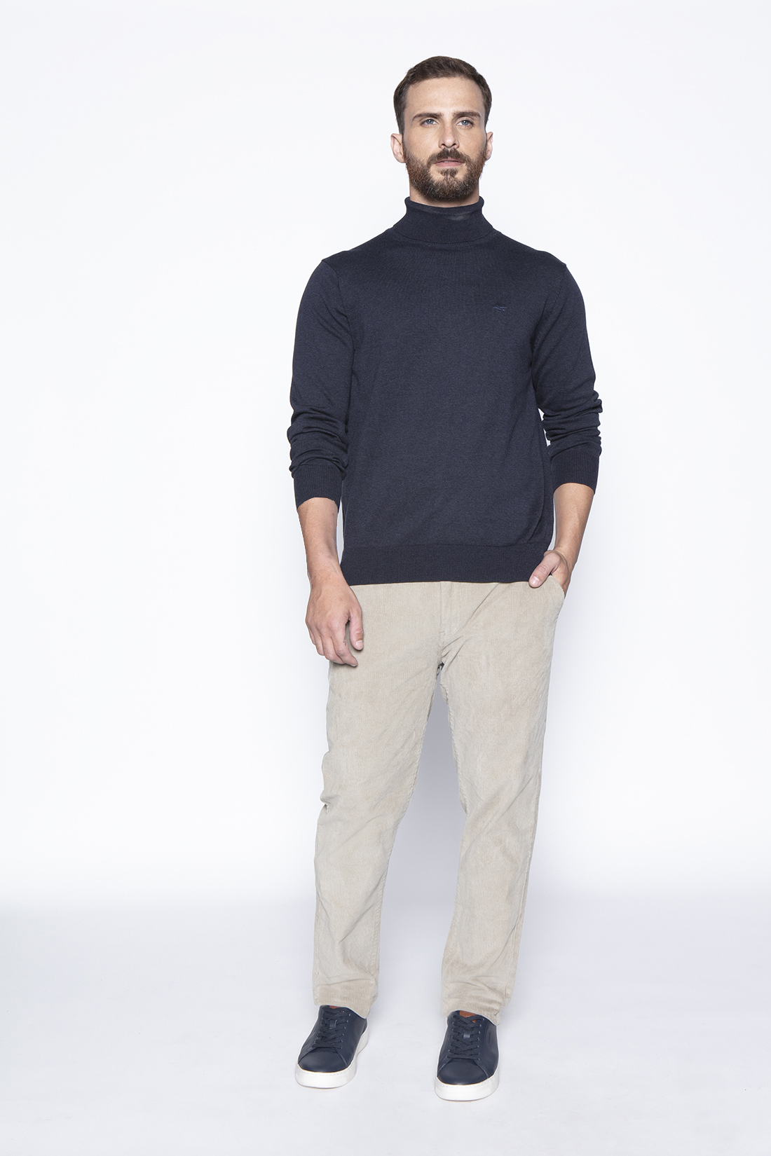 SWEATER SMART CASUAL TURTLE NECK NAVY - 4