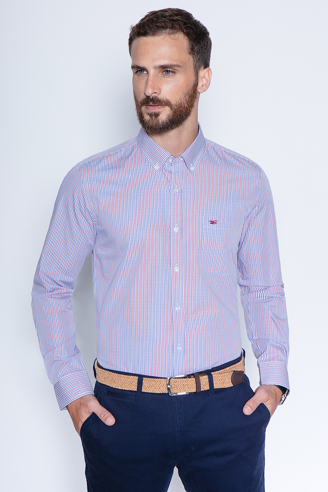 CAMISA CUADRO DAKOTA SM RED - 1
