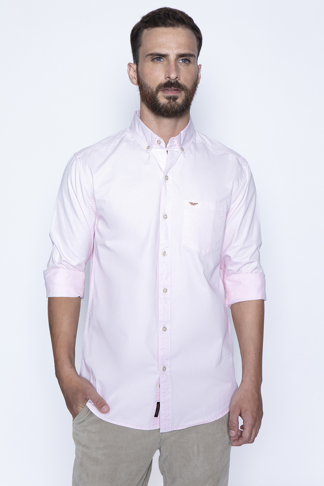 CAMISA GARMENT DYED SPORT FJ PINK - 1
