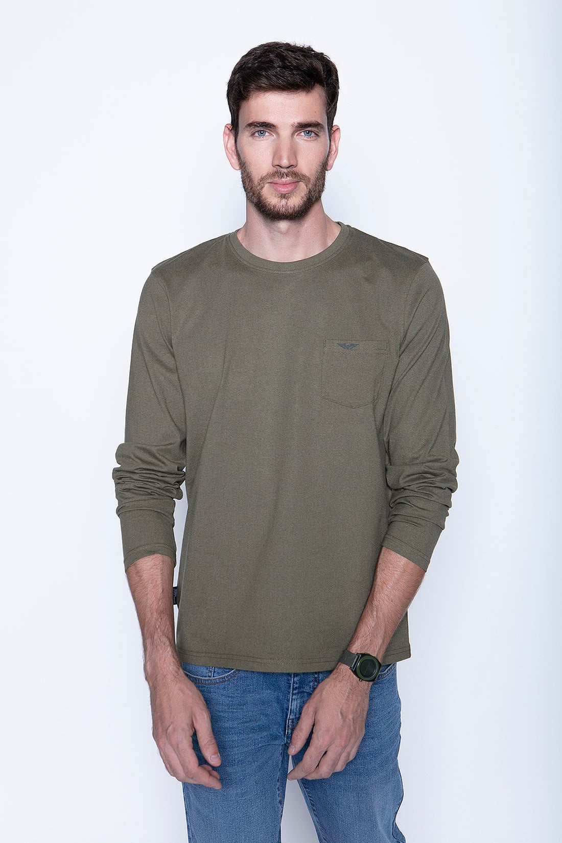 POLERA BÁSICA ML MILITARY - 1