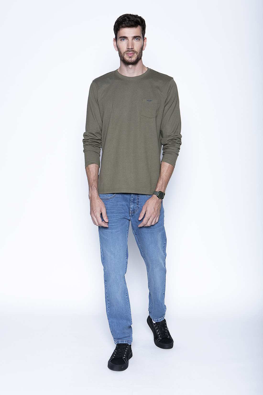 POLERA BÁSICA ML MILITARY - 4