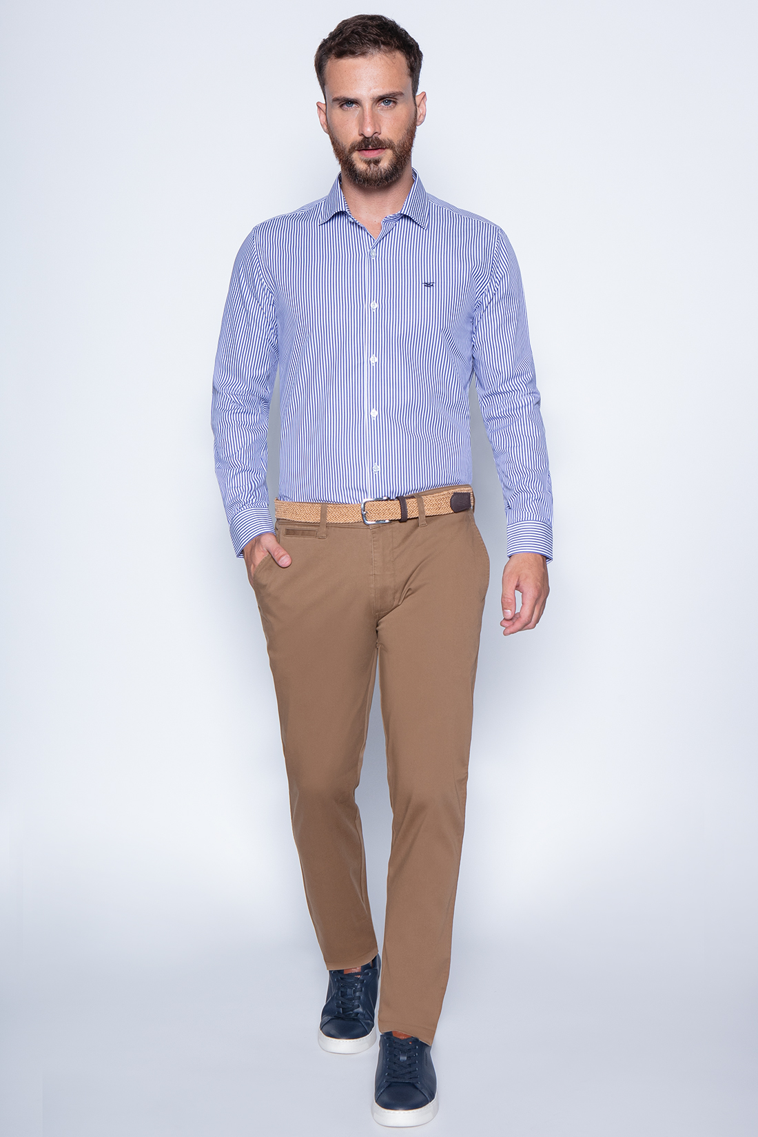 CAMISA STRIPED SILVER SM NAVY - 4