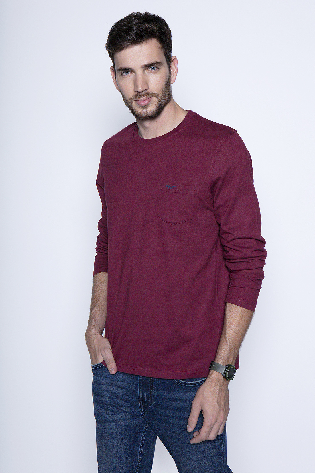POLERA BÁSICA ML BURGUNDY - 1