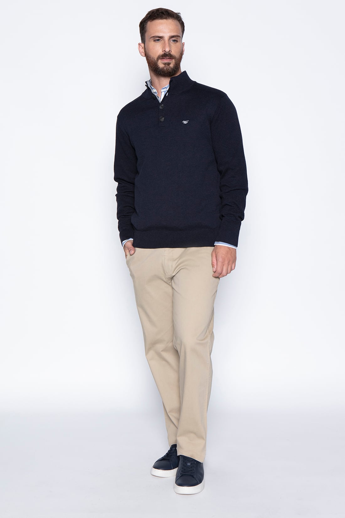 SWEATER BRISTOL SMART CASUAL L/S NAVY - 4