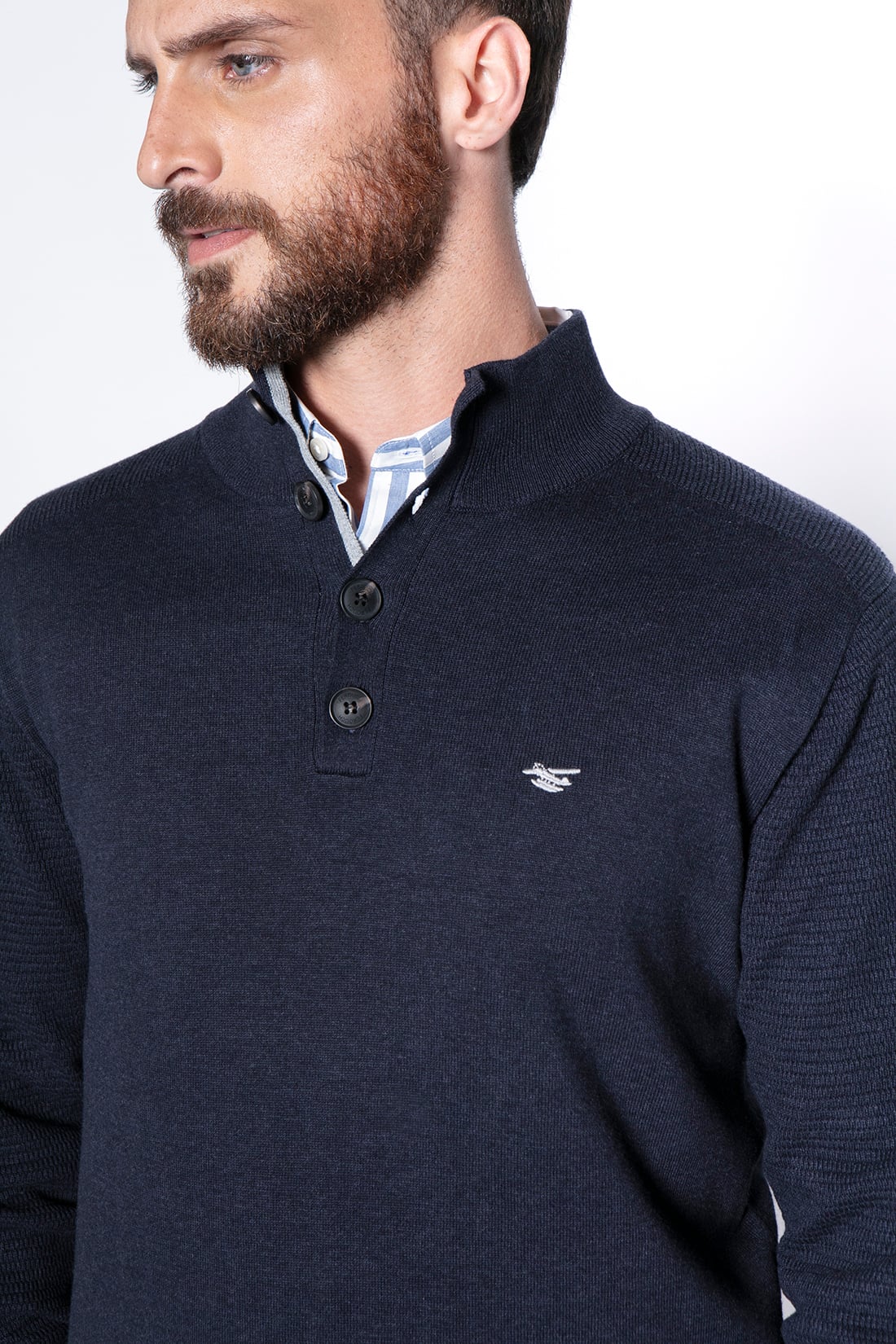 SWEATER BRISTOL SMART CASUAL L/S NAVY - 5