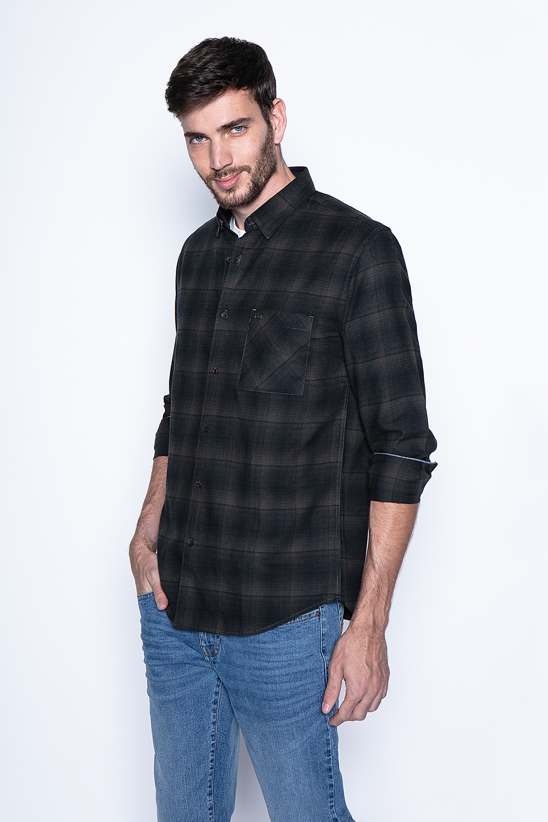 CAMISA CHECK ORLANDO FJ MILITARY - 1