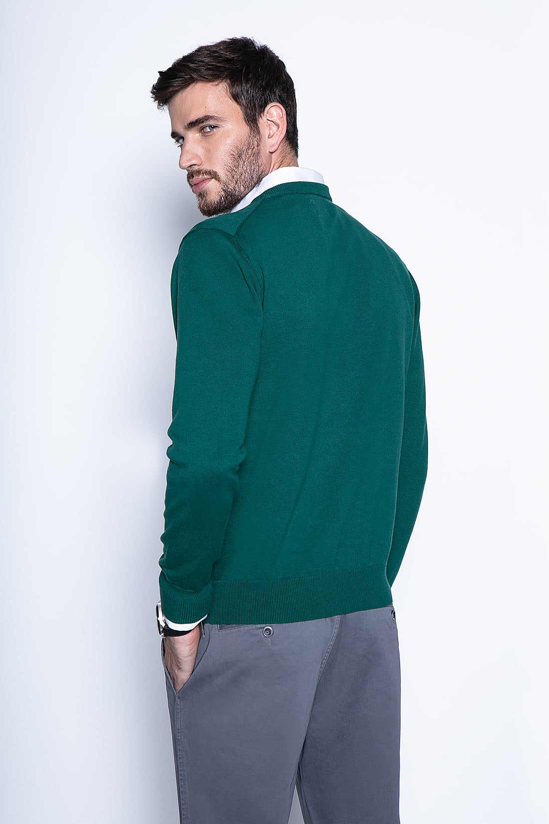SWEATER SMART CASUAL L/S GREEN - 2