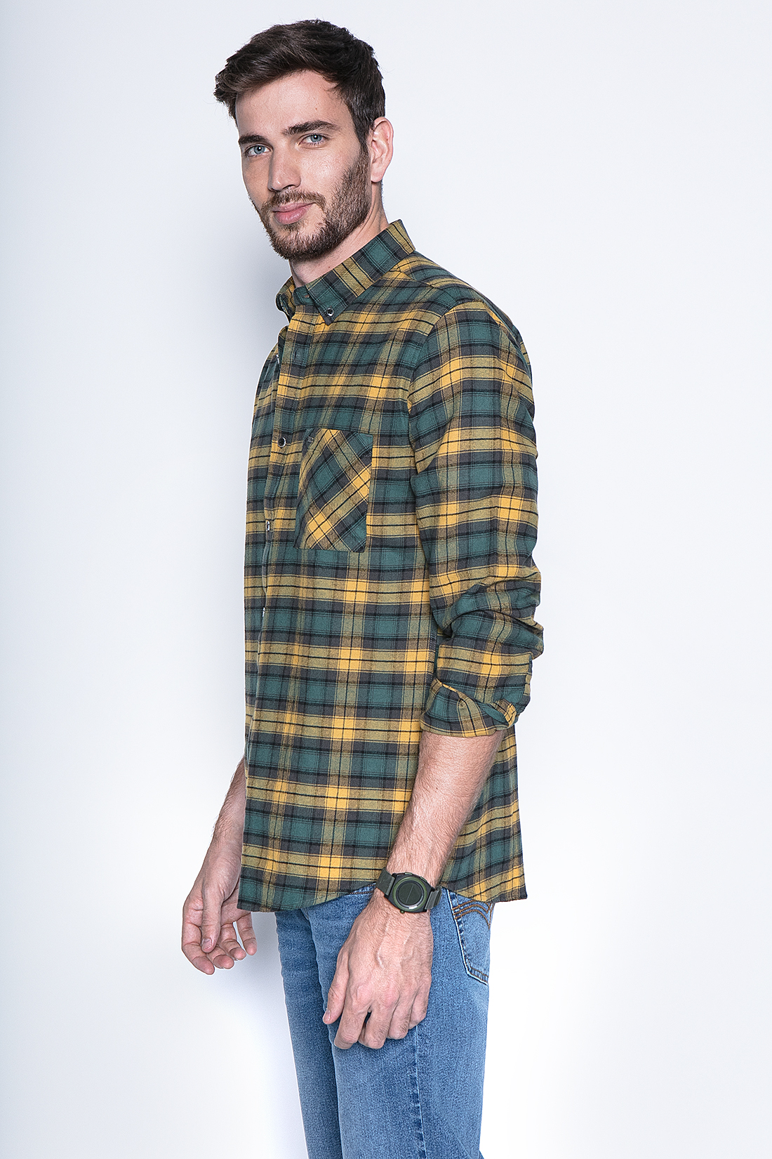 CAMISA CHECK ROCHESTER FJ MUSTARD - 1