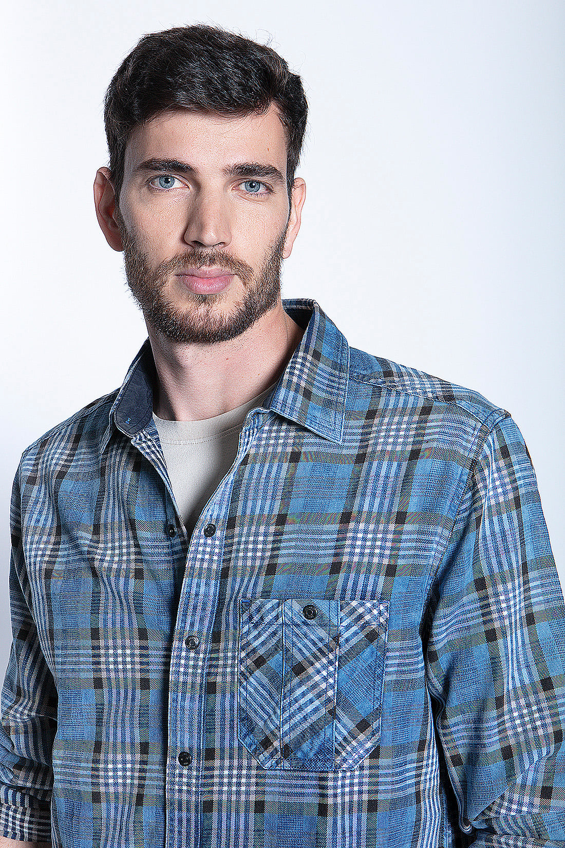CAMISA CHECKERED INDIGO FJ BLUE - 3