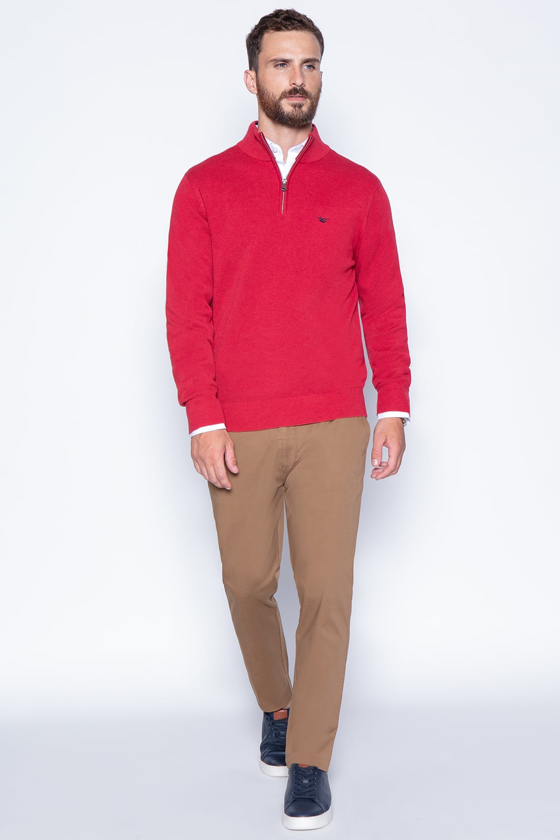 SWEATER LONDON SMART CASUAL L/S RED - 4