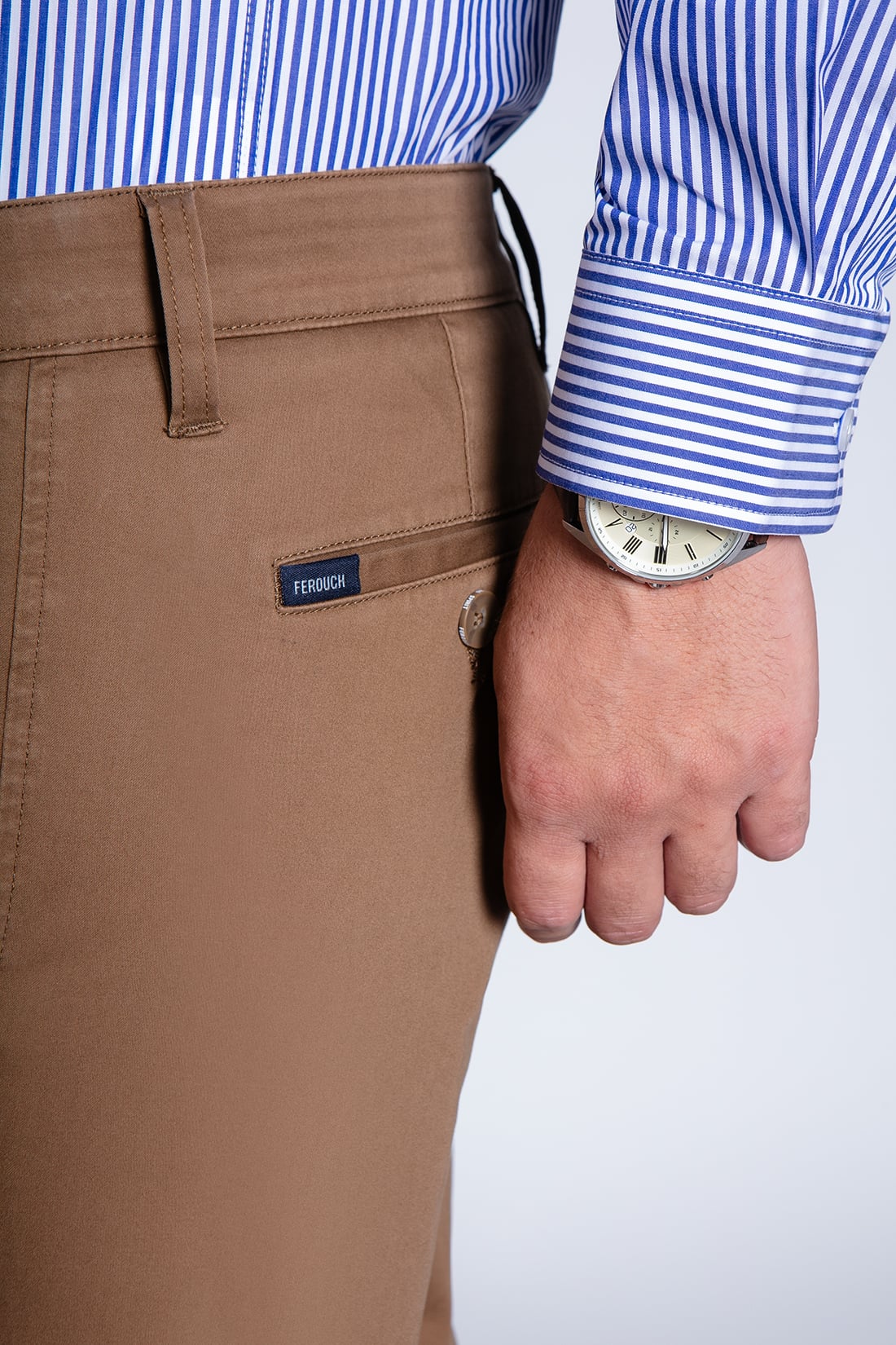 PANTALÓN TWILL SLIM /33 CAMEL - 5