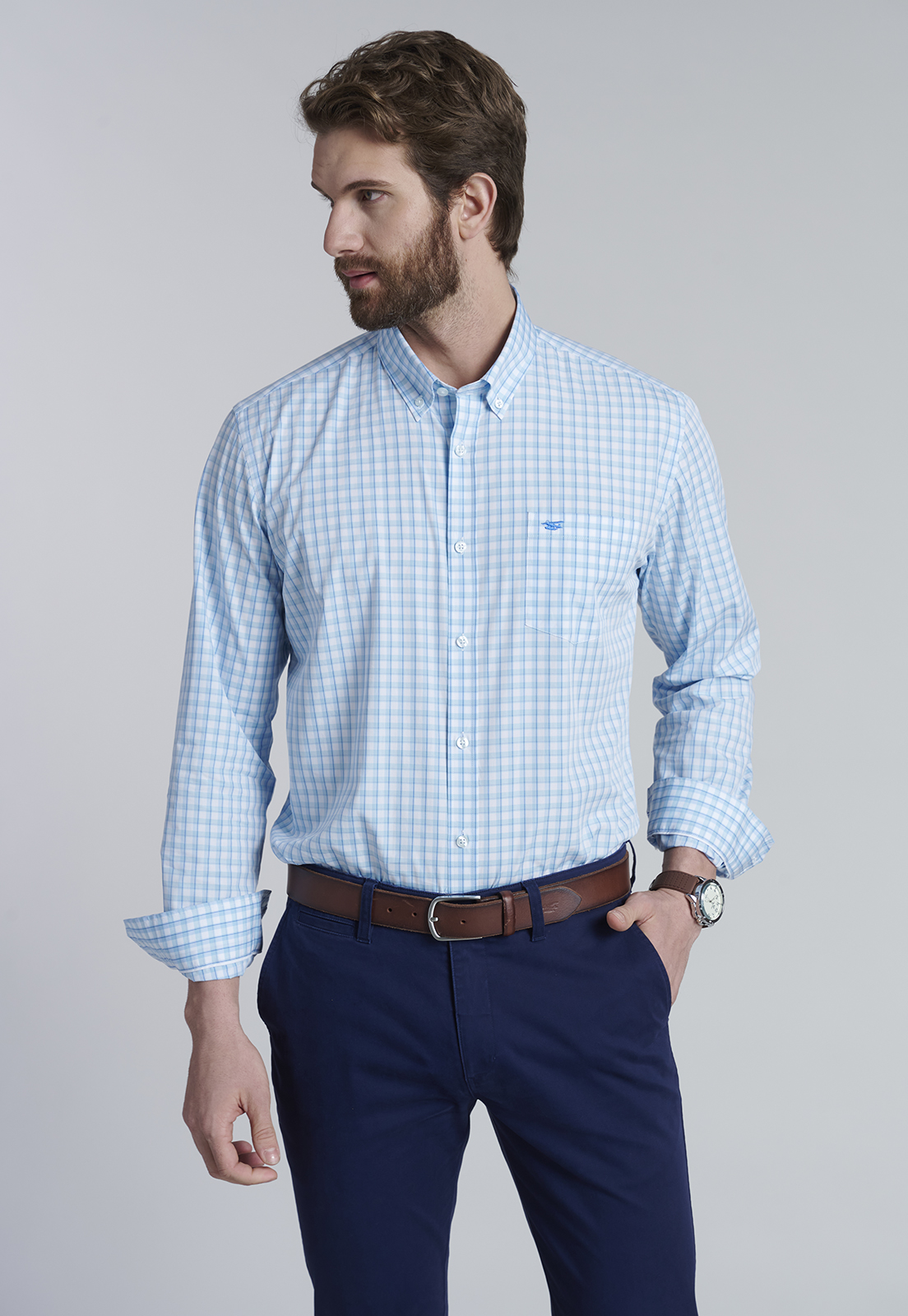 CAMISA CHECK BAHAMAS SC BLUE - 1