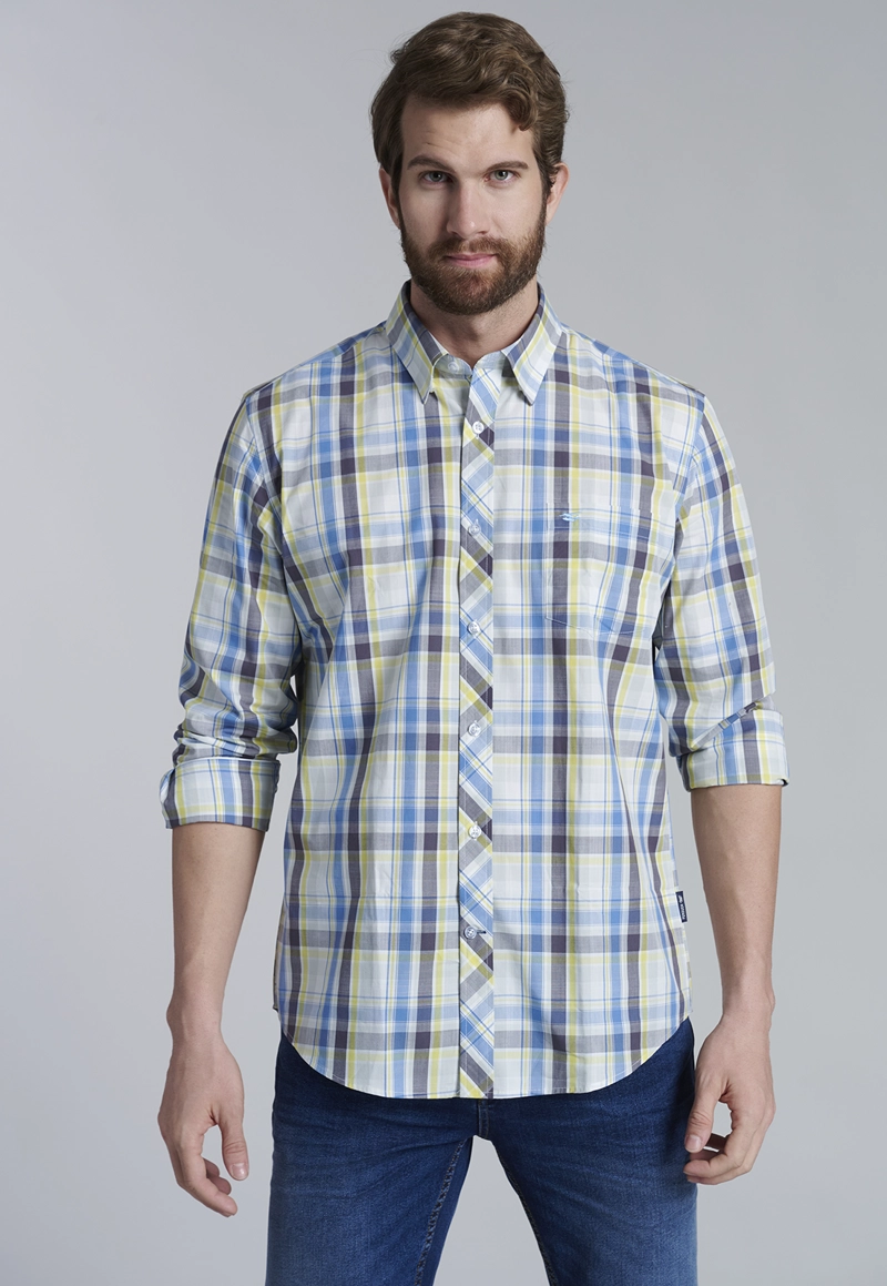CAMISA CHECK ORLANDO F YELLOW - 1