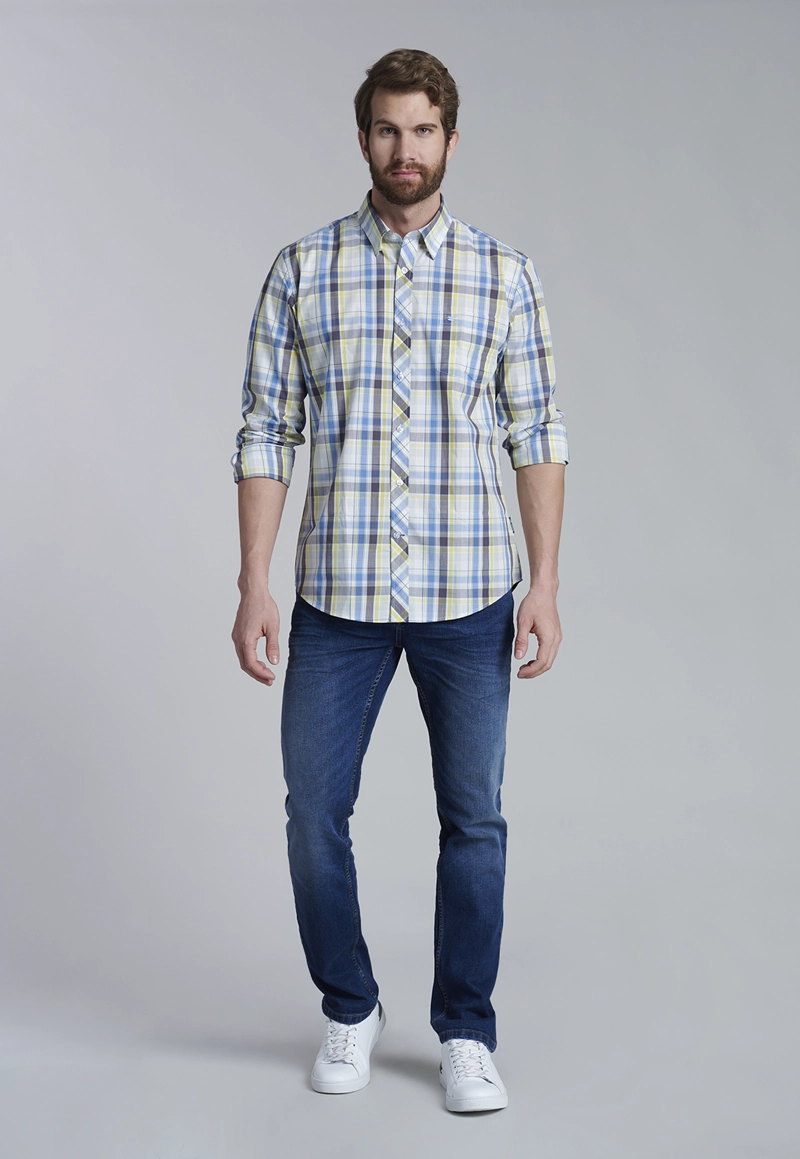 CAMISA CHECK ORLANDO F YELLOW - 2