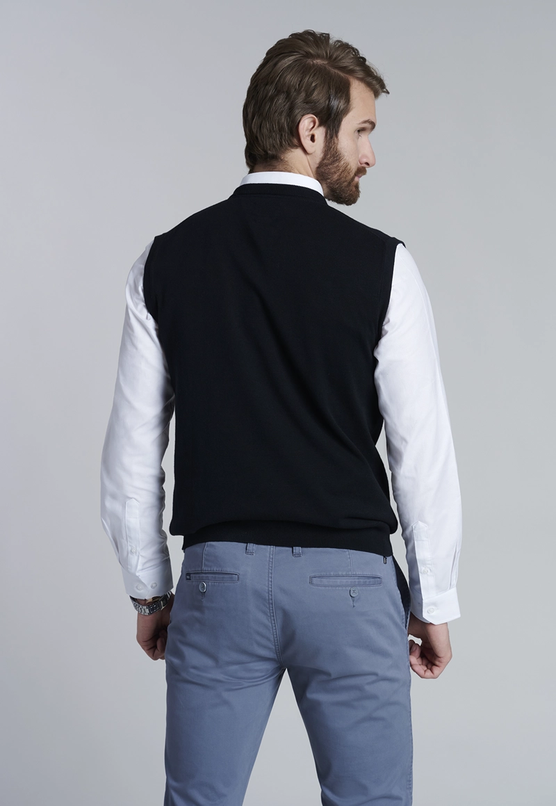 SWEATER SMART CASUAL W/O SLEEVE BLACK - 4
