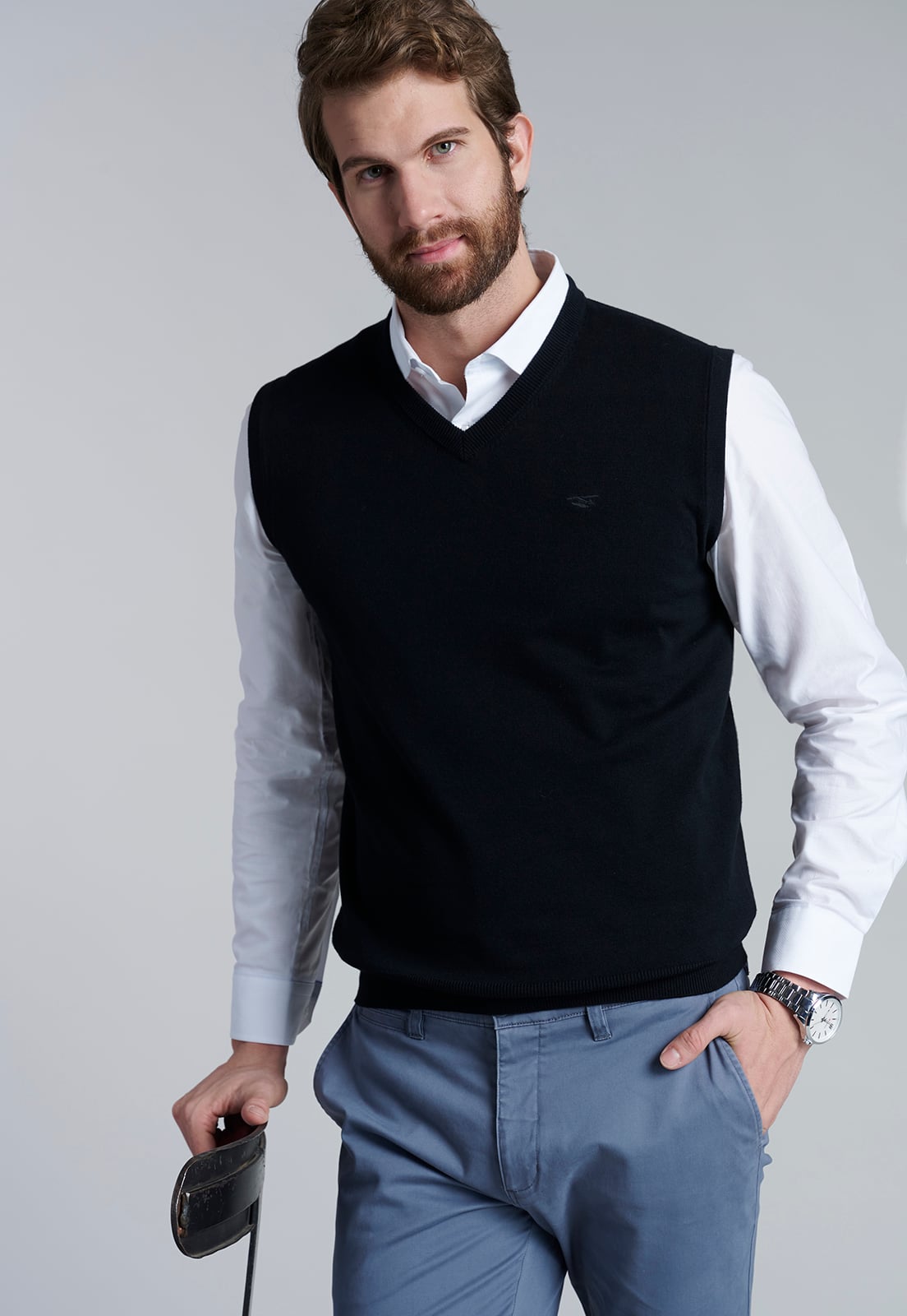 SWEATER SMART CASUAL W/O SLEEVE BLACK - 5