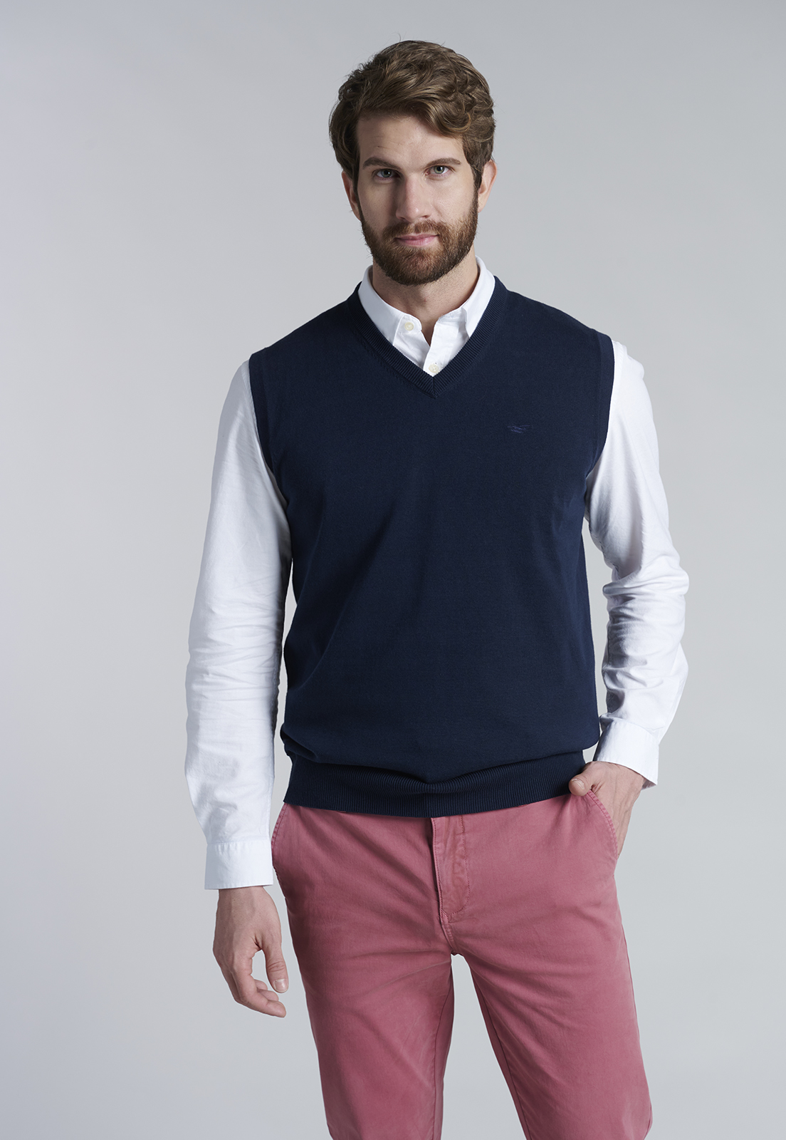 SWEATER SMART CASUAL W/O SLEEVE NAVY - 1