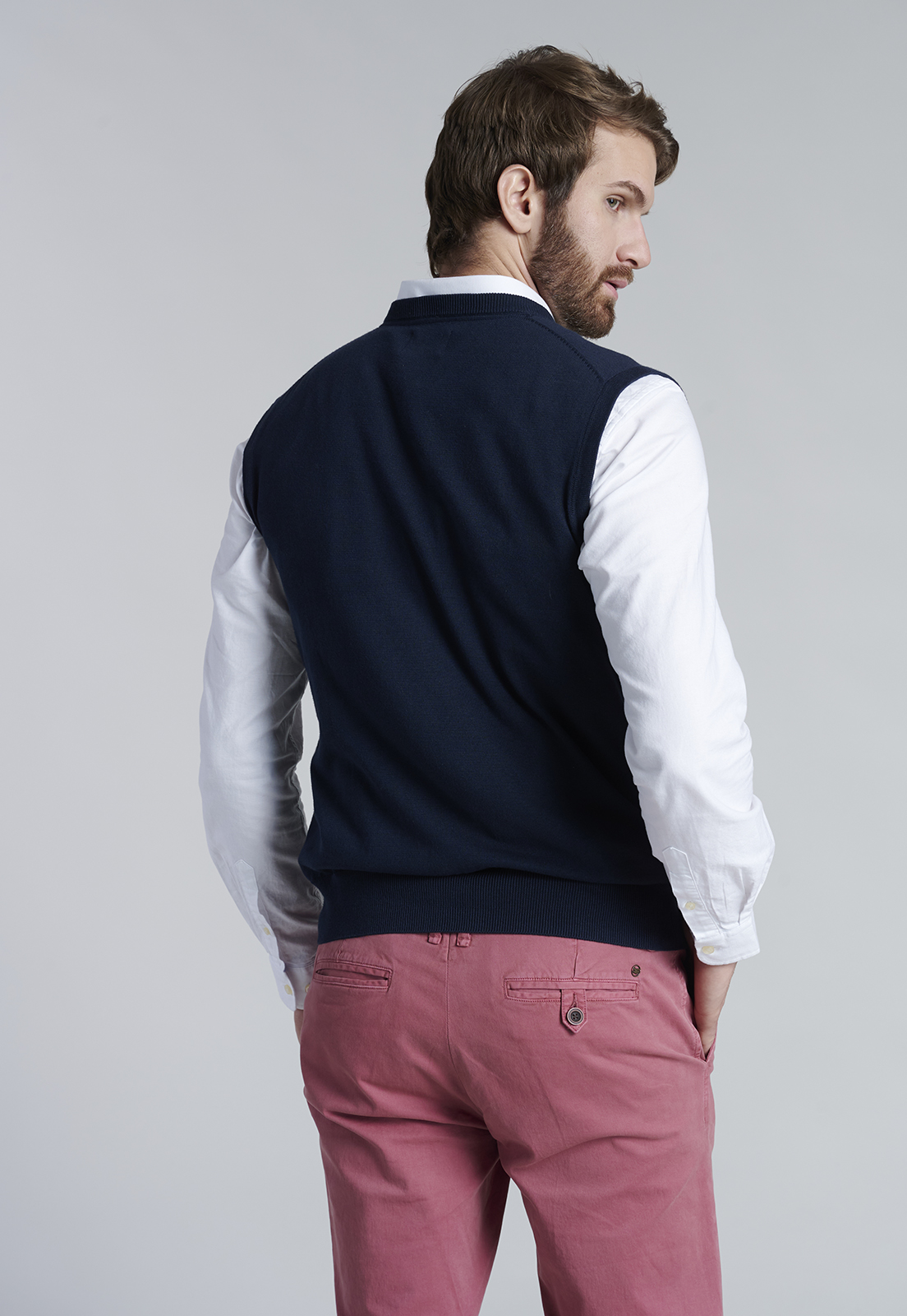 SWEATER SMART CASUAL W/O SLEEVE NAVY - 4