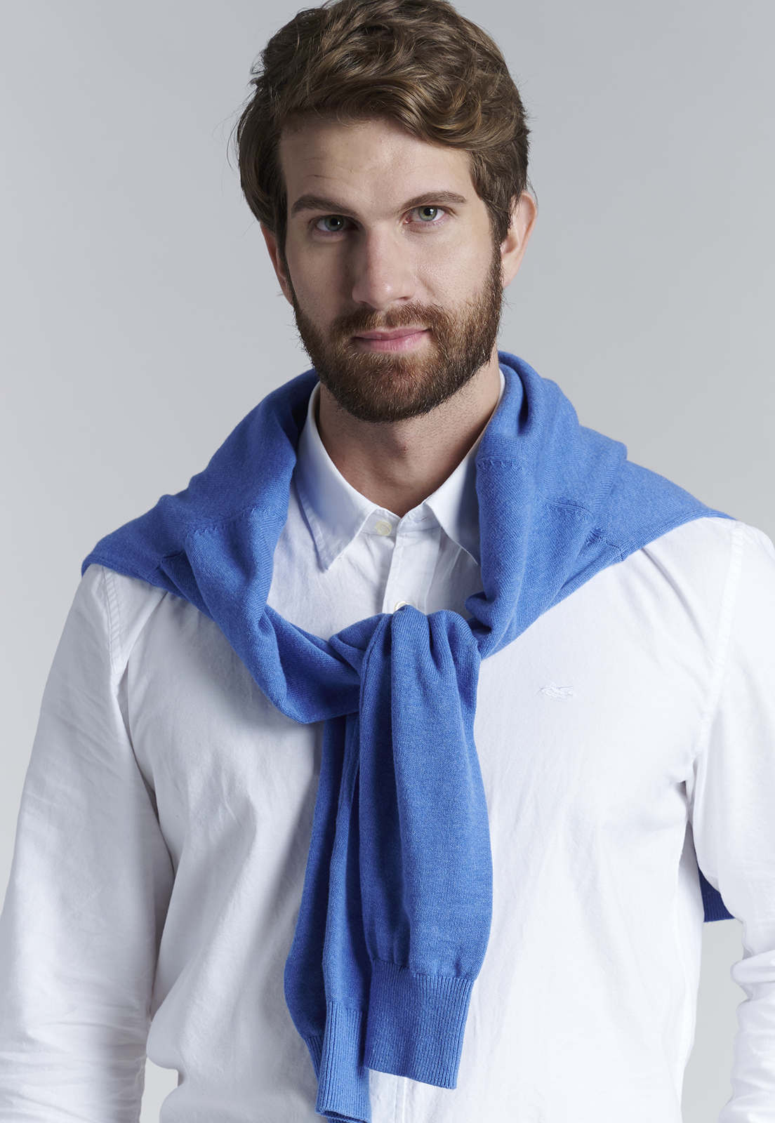 SWEATER V NECK MELANGE F SKY - 5