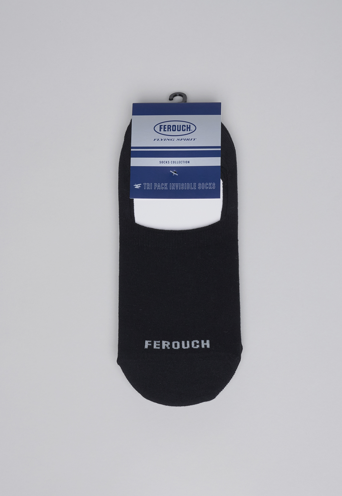 TRIPACK CALCETINES HOMBRE FEROUCH 631609Y0016 INVISIBLE FLORIDA BLACK - 2