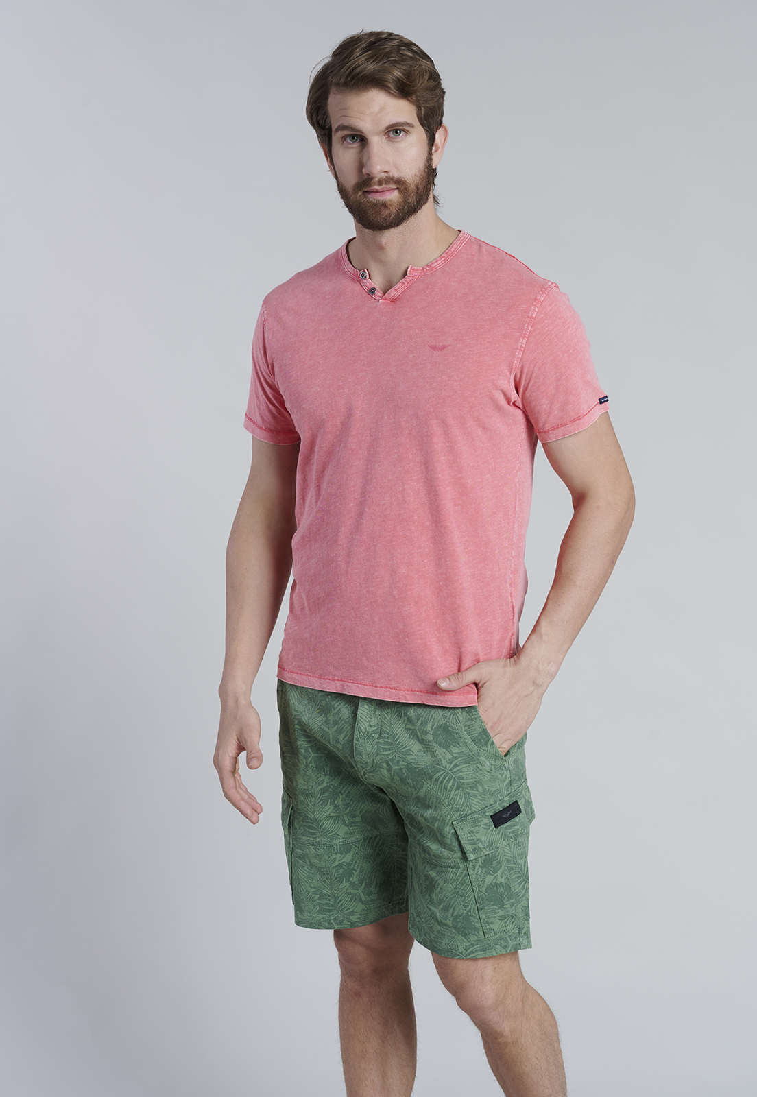 POLERA HENLEY OREGON LT CORAL - 1