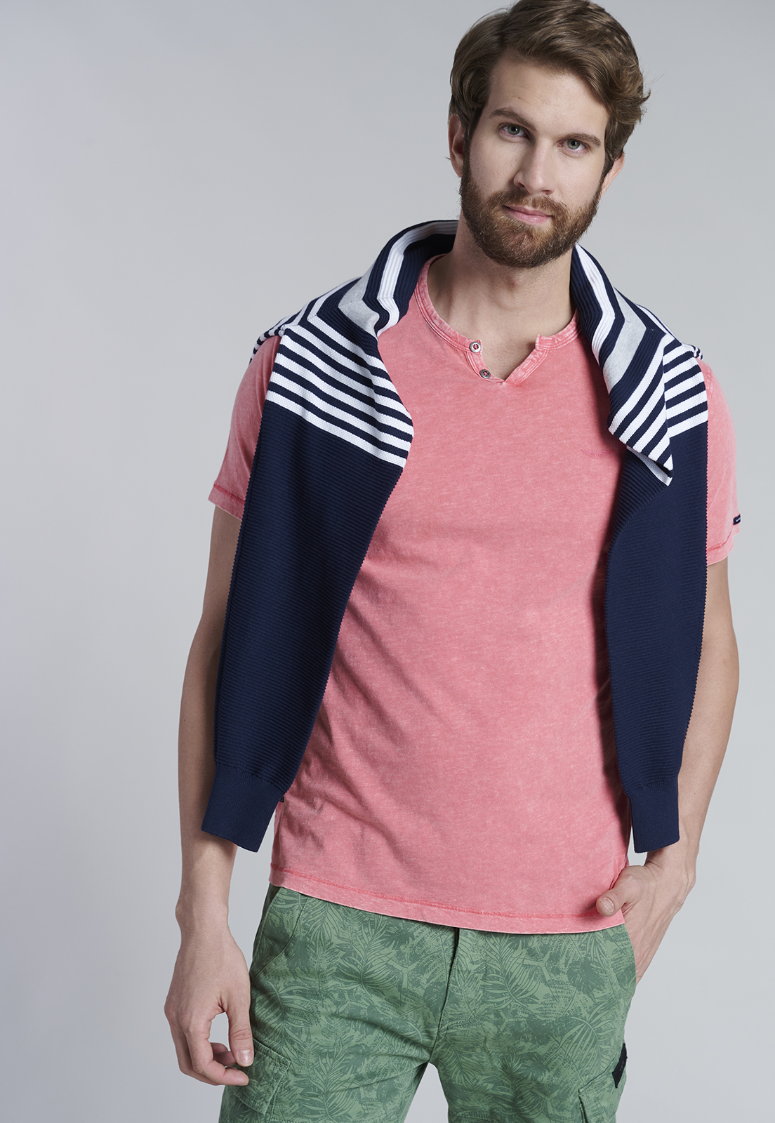 POLERA HENLEY OREGON LT CORAL - 5