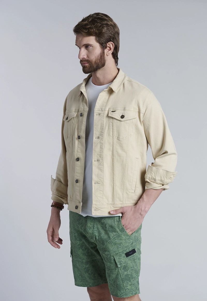 CHAQUETA BASICA DENIM FJ SAND - 1