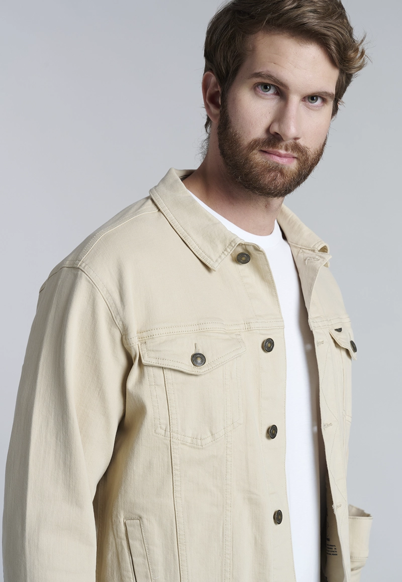 CHAQUETA BASICA DENIM FJ SAND - 3