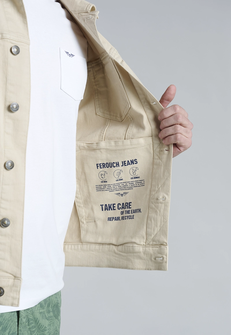 CHAQUETA BASICA DENIM FJ SAND - 5