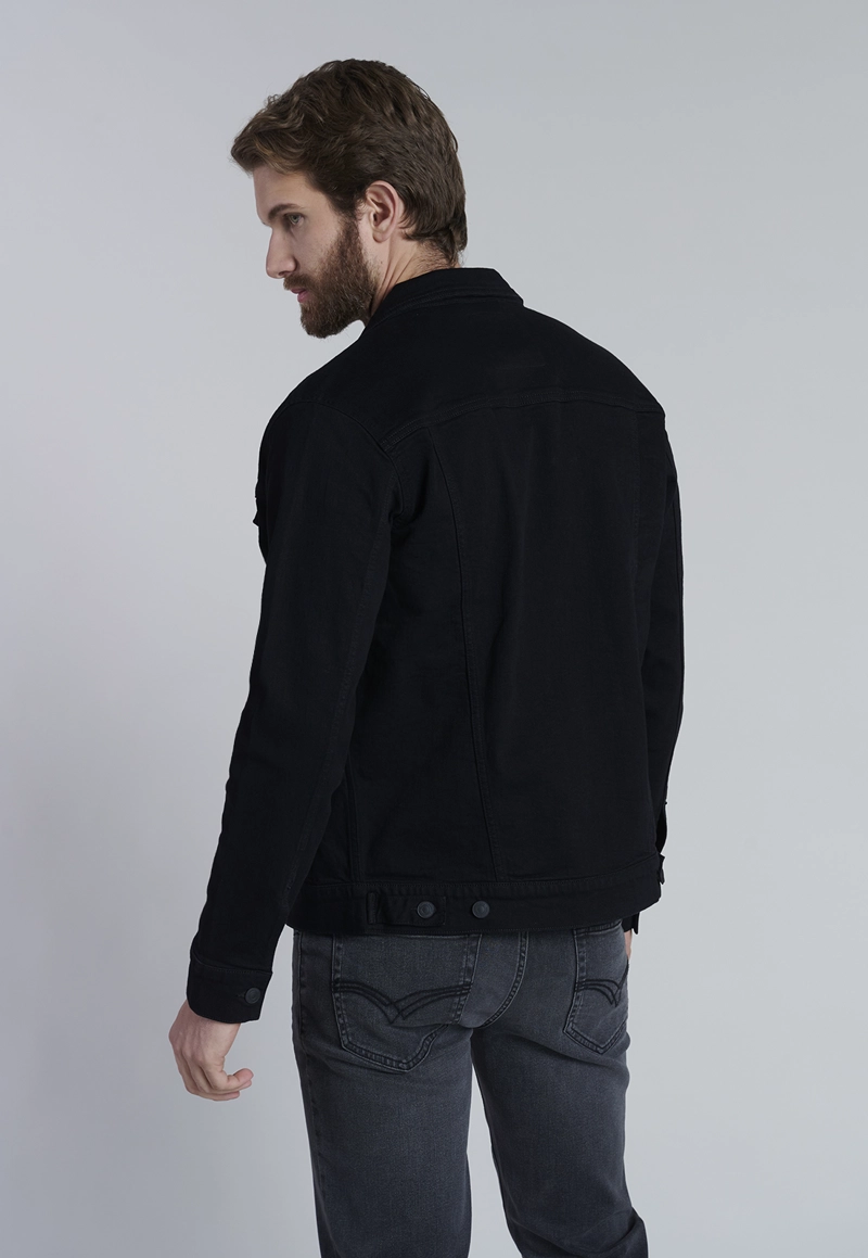 CHAQUETA BASICA DENIM FJ BLACK - 4