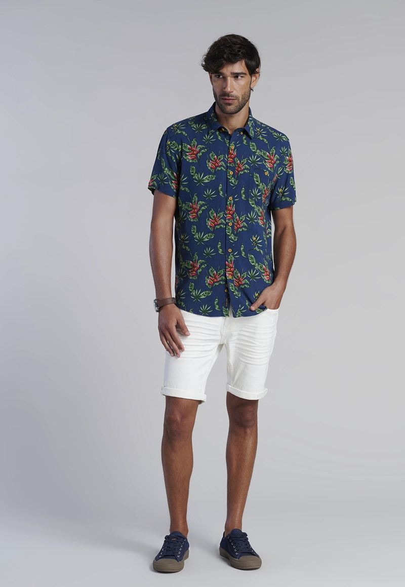 CAMISA ESTAMPADA DUBLIN FJ NAVY - 2