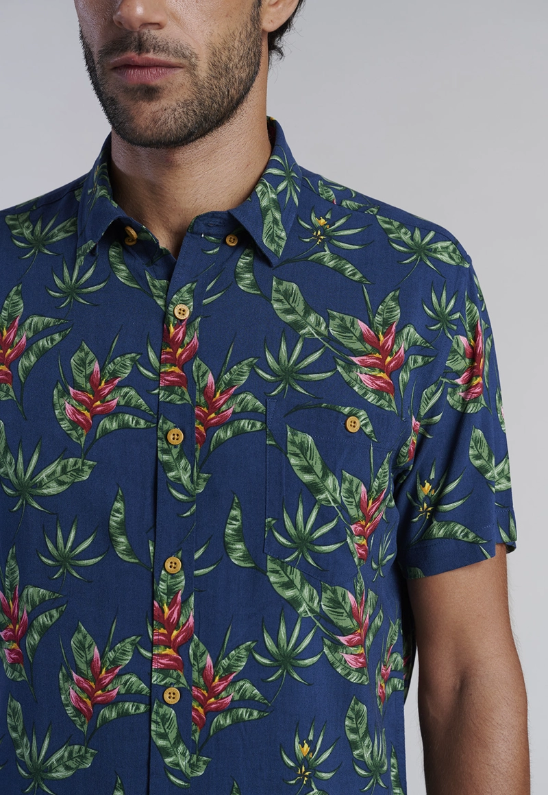 CAMISA ESTAMPADA DUBLIN FJ NAVY - 3