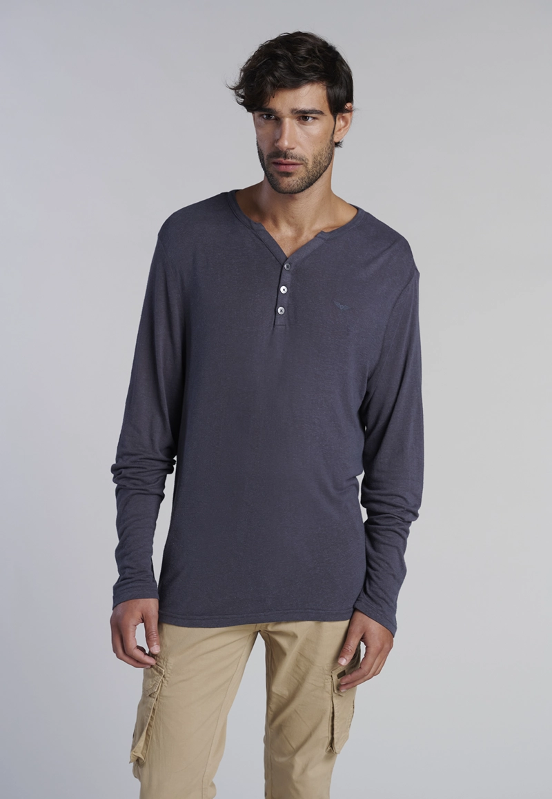 POLERA ML HENLEY NEW JERSEY METAL - 1